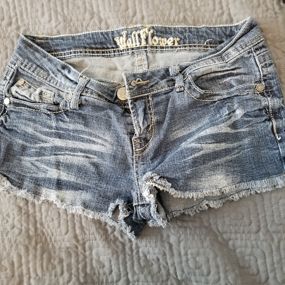 Low rise jean shorts